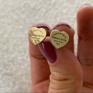 Return to Tiffany & Co. Mini Tag Heart Earrings